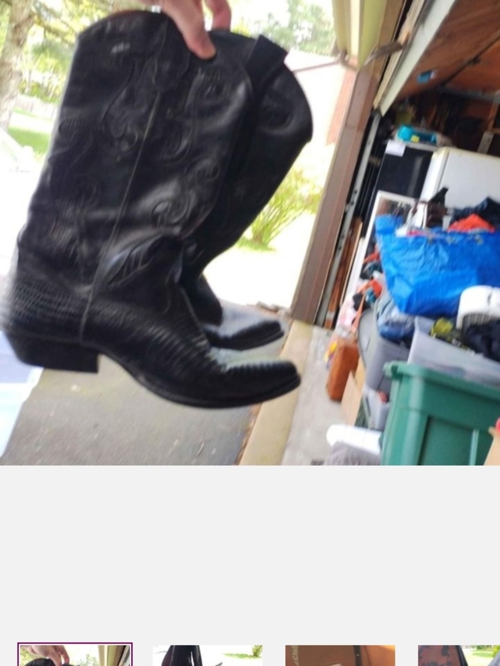 Nine West Black Embossed Leather Western Heeled Boots